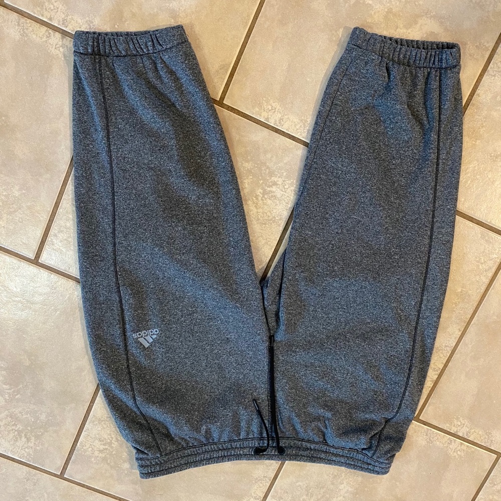 Grey adidas cropped sweatpants